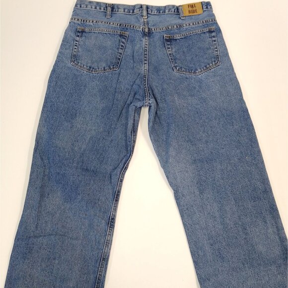 Full Blue Jeans Classic Fit Straight Leg Denim Men's Jeans 38x34 Sits At Waist - Picture 7 of 11